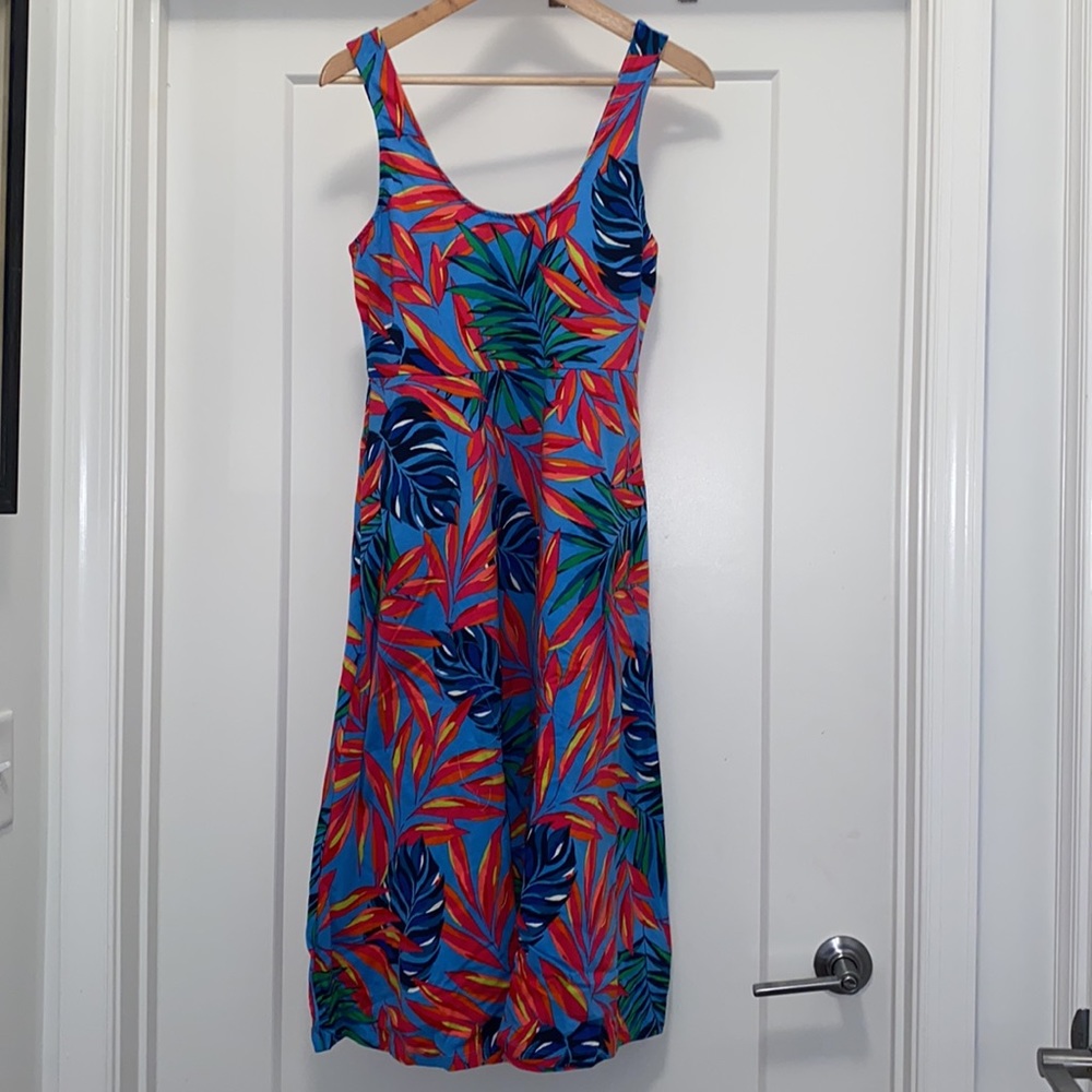 🌺 NWT! Tropical Print Sleeveless Dress - Tabitha Brown for Target Blue/Pink - Picture 2 of 8